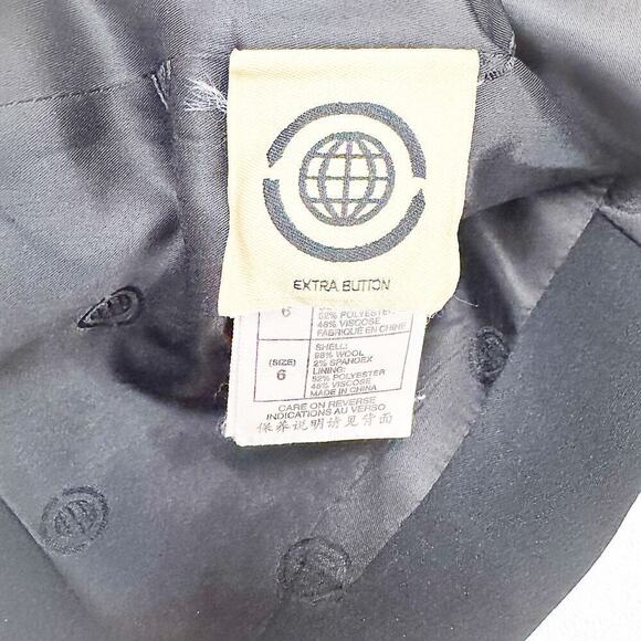 Max Studio Wool 1-Button Black Jacket Blazer Size 6 MINT - Picture 4 of 6